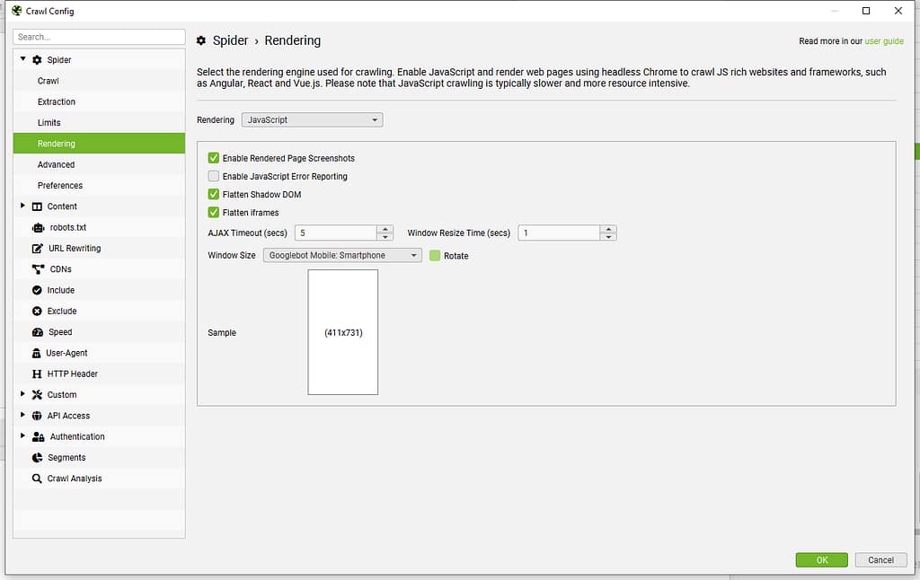 Come gestire il rendering con Screaming Frog - immagine 3