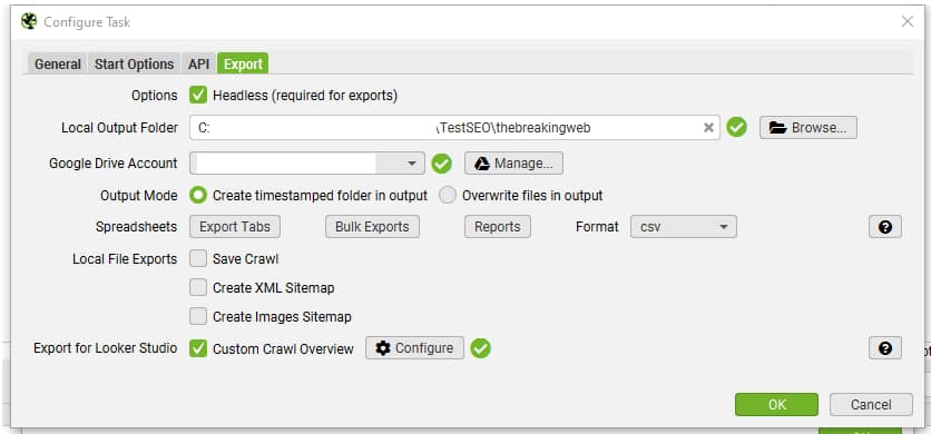 Impostare una dashboard per screaming frog - immagine 3 Impostare una dashboard per screaming frog - immagine 2